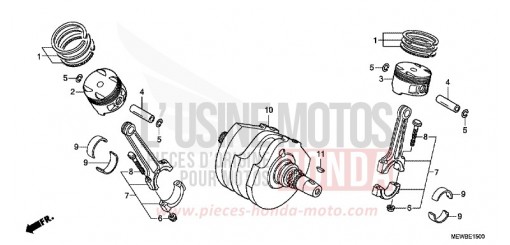 ALBERO MOTORE/PISTONE NT700VAB di 2011